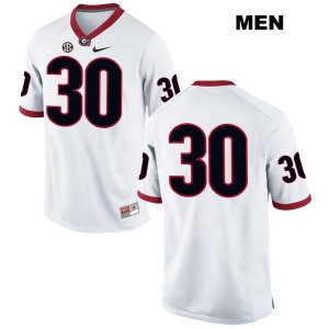 Men's Georgia Bulldogs NCAA #30 Tae Crowder Nike Stitched White Authentic No Name College Football Jersey QYZ1354UP